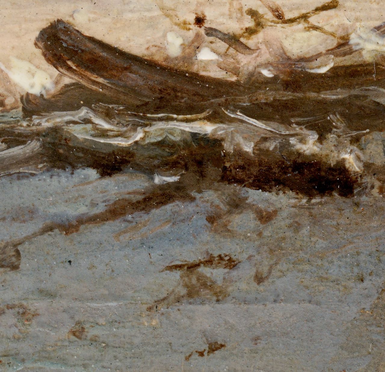 Adrianus Eversen signaturen Figuren bij een kerkpoort in de winter (pendant van 25438)