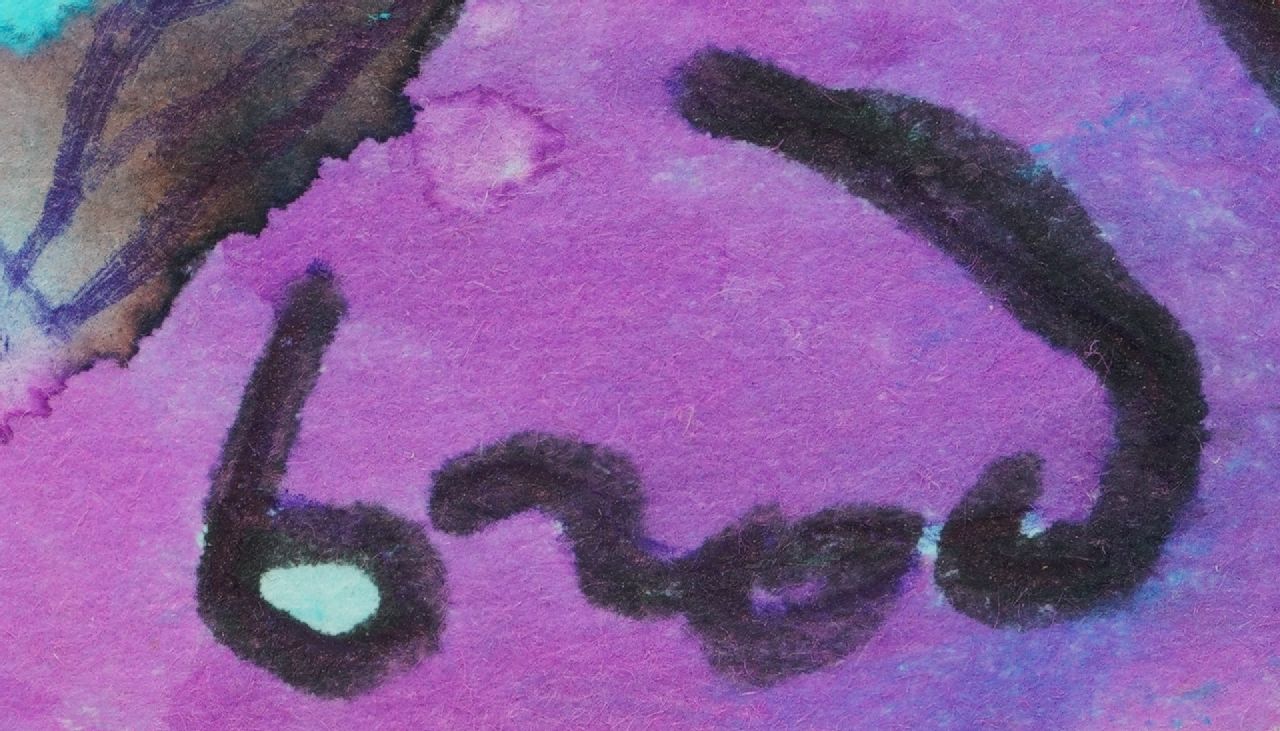 Herman Brood signaturen Man en dier (bierviltje)