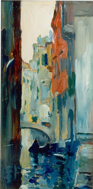 Hermann-Paul R.G.  | Canal, Venice, Öl auf Holz 20,2 x 10,1 cm