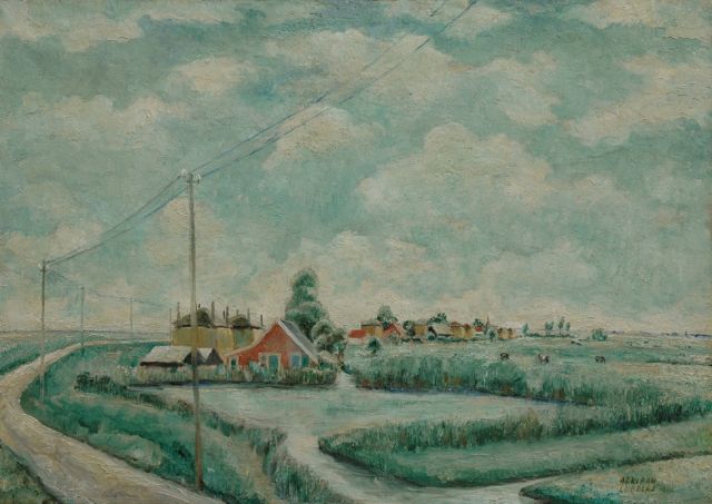 Lubbers A.  | Noord-Hollands polderdorp, olieverf op doek 66,0 x 92,3 cm, gesigneerd r.o. en gedateerd 1942