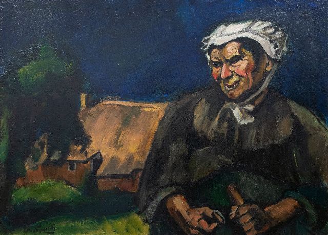 Piet van Wijngaerdt | Brabanter Bäuerin (Heeze), Öl auf Leinwand, 88,0 x 120,0 cm, Unterzeichnet l.u.