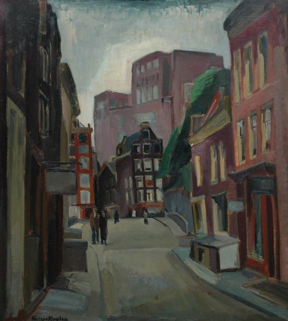 Harrie Kuijten | Oude Spiegelstraat, Amsterdam, olieverf op doek, 93,3 x 85,4 cm, gesigneerd l.o. en te dateren ca. 1926