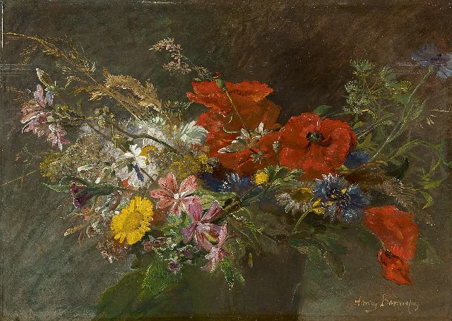 Henry Arthur Bonnefoy | Bloemstilleven, olieverf op paneel, 29,3 x 41,1 cm, gesigneerd r.o.