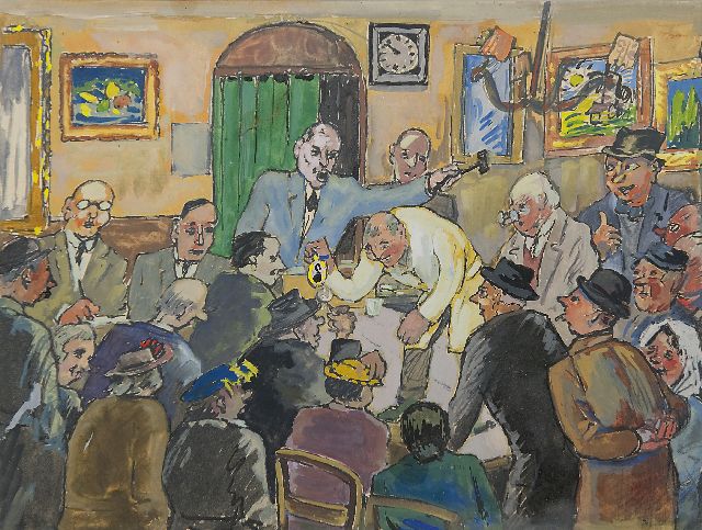 Drieman G.H.M.  | De veiling, potlood en aquarel op papier 21,3 x 27,6 cm, gesigneerd verso