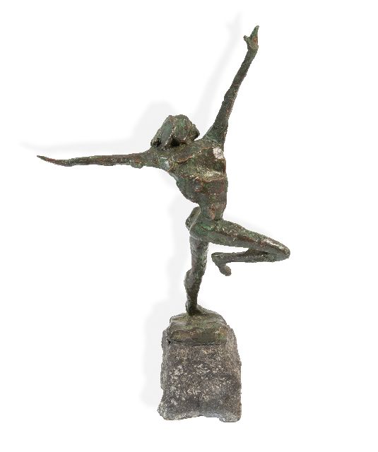 Bakker W.F.  | Ein Tänzer, Bronze 44,9 x 26,8 cm, Unterzeichnet auf der Basis