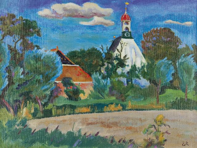 Kleima E.A.  | Kerkje te Breede, olieverf op doek 46,3 x 61,1 cm, gesigneerd r.o. met initialen en te dateren ca. 1938-1940