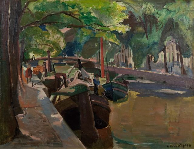 Harrie Kuijten | Herengracht met zon, olieverf op doek, 52,2 x 67,9 cm, gesigneerd r.o.