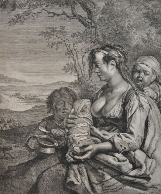 Cornelis Visscher II | Die Zigeunerin, Radierung und Stich, 37,1 x 31,0 cm, Unterzeichnet M.o.