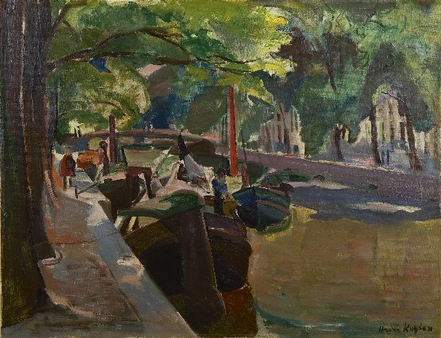 Harrie Kuijten | Herengracht met zon, olieverf op doek, 52,2 x 67,9 cm, gesigneerd r.o.