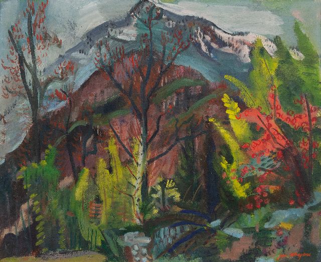 Wiegers J.  | Garten in Ticino, Wachsfarbe auf Leinwand 50,6 x 61,7 cm, Unterzeichnet u.r. und zu datieren um 1947-1950