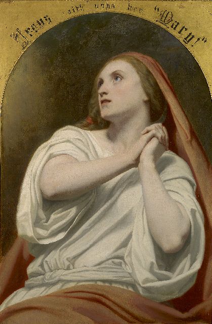 Scheffer A.  | Maria Magdalena in Ekstase, Öl auf Leinwand 94,9 x 64,1 cm, Unterzeichnet M.l. und datiert 1855