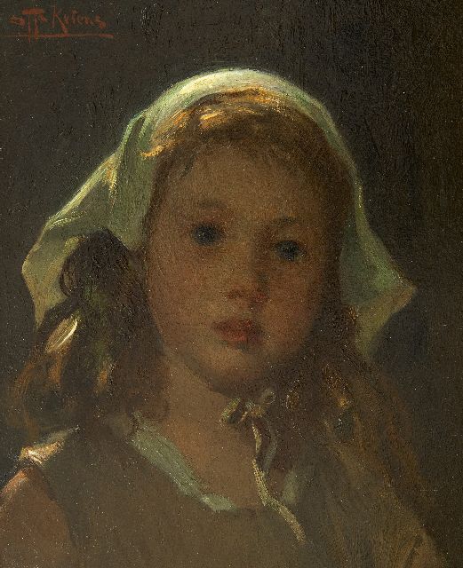 Kriens O.G.A.  | Kopf eines Mädchens, Öl auf Holz 33,0 x 27,2 cm, Unterzeichnet o.l.