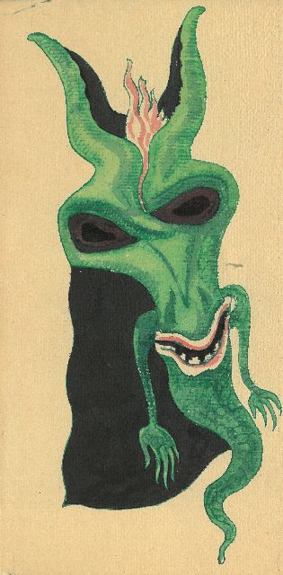 Gabriel van Schnell | Grotesk Figuur I, inkt en aquarel op papier, 23,2 x 11,3 cm, zonder lijst