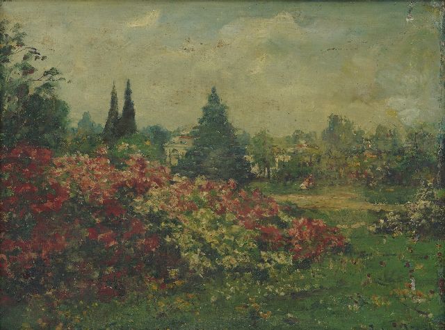 Anton Dirckx | Park in de zomer, olieverf op doek, 30,4 x 40,2 cm, gesigneerd r.o.