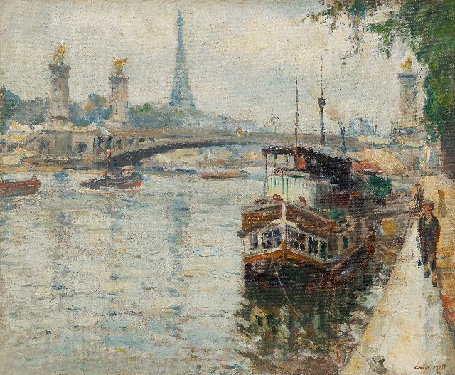 Moll E.  | Die Seine und die Pont Alexandre III in Paris, Öl auf Leinwand 50,4 x 60,6 cm, Unterzeichnet u.r. und zu datieren um 1925, ohne Rahmen