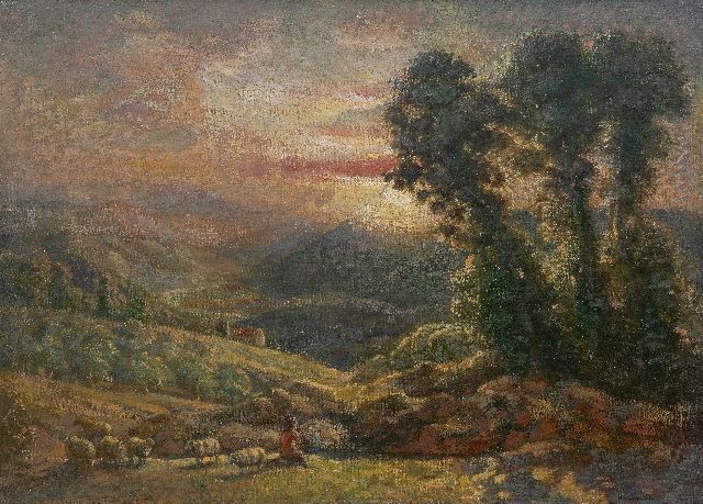 Henri van de Velde | Arkadische Landschaft, Öl auf Leinwand, 51,5 x 70,8 cm, Unterzeichnet u.r. und im Verso und ohne Rahmen