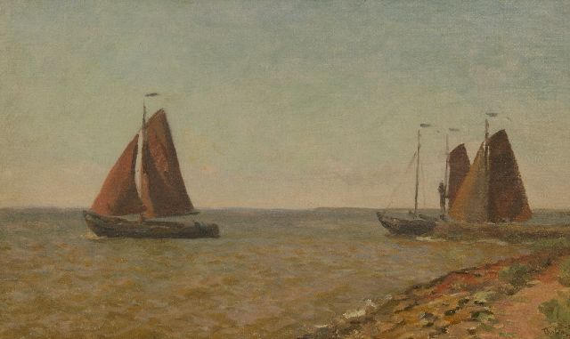 Willem Bastiaan Tholen | Segelschiffe auf der Zuiderzee, Öl auf Leinwand auf Holz, 31,9 x 52,0 cm, Unterzeichnet u.r. und datiert '26
