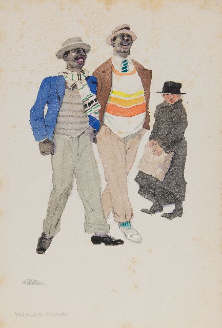 Herman Moerkerk | Harlem Import, Bleistift und Aquarell auf Papier, 25,5 x 17,1 cm, Unterzeichnet u.l.