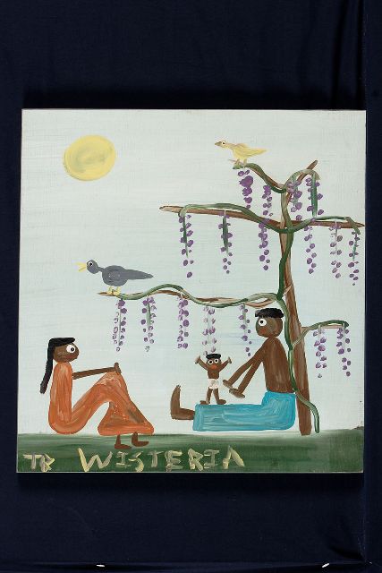 Brown T.  | Wisteria, acryl op paneel 43,0 x 41,0 cm, gesigneerd l.o. met initialen