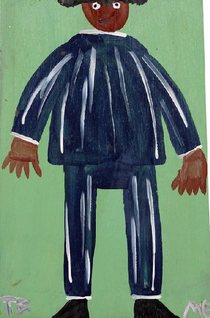 Tim Brown | Me, acryl op paneel, 43,0 x 28,0 cm, gesigneerd l.o. met initialen