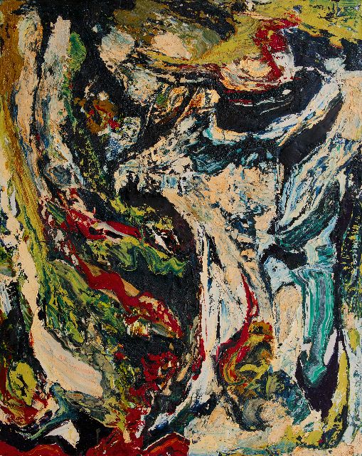 Frieda Hunziker | Das Geheimnis, Öl auf Leinwand, 125,1 x 99,7 cm, Unterzeichnet im Verso und zu datieren 1962