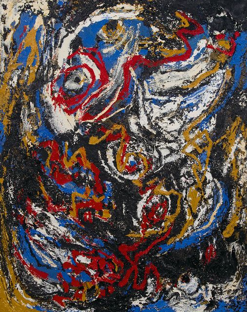 Frieda Hunziker | Komposition, Öl auf Leinwand, 99,9 x 80,0 cm, zu datieren 1963, ohne Rahmen