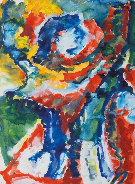 Frieda Hunziker | Komposition I, Gouache auf Papier, 51,3 x 38,8 cm, zu datieren um 1965, ohne Rahmen