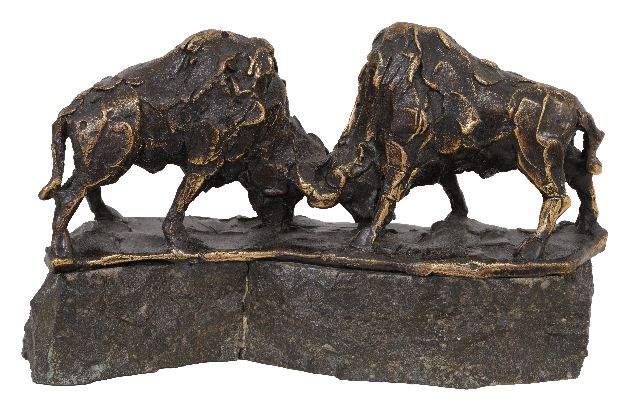 Jits Bakker | x, Bronze, 15,5 x 25,0 cm, gesigneerd op basis