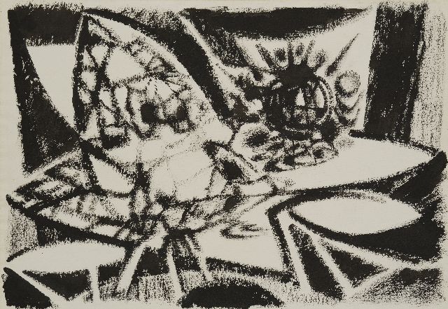 Frieda Hunziker | Insect I, inkt op papier, 39,2 x 56,4 cm, gesigneerd verso en gedateerd '53