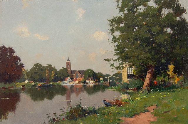Evert Jan Ligtelijn | Gezicht op Loenen, olieverf op paneel, 39,7 x 59,8 cm, gesigneerd r.o.