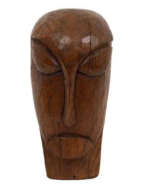Herman Bieling | Houten kop, hout, 15,0 x 7,0 cm, gesigneerd op onderkant met monogram