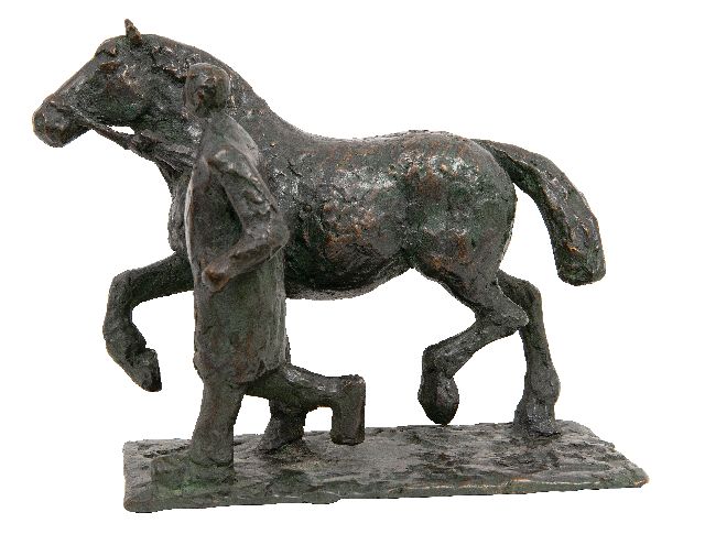 Brouwer G.H.A.  | Paardenkeuring, brons 18,1 x 20,5 cm, gesigneerd op de basis met naamstempel