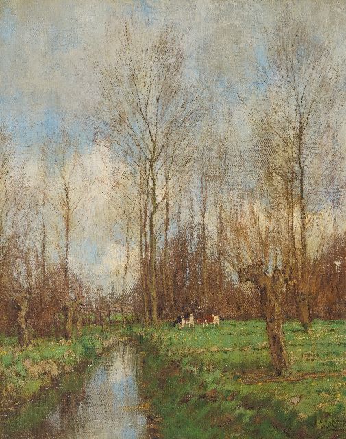 Arnold Marc Gorter | Gezicht op de Vordense Beek, olieverf op doek, 49,5 x 39,4 cm, gesigneerd r.o.