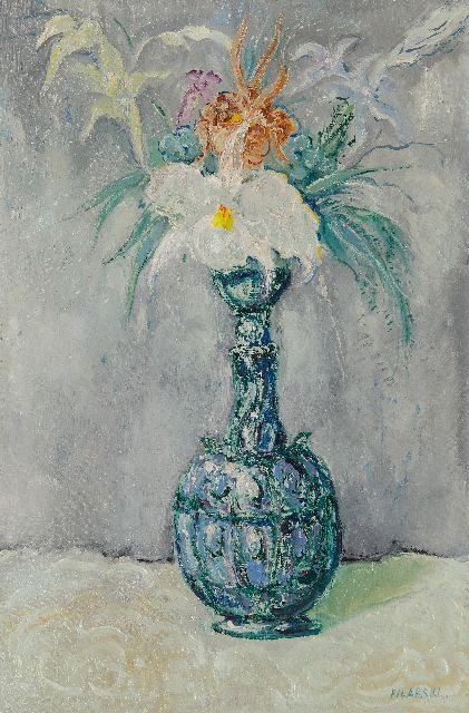 Dirk Filarski | Bloemen in een vaas, olieverf op doek, 51,2 x 34,0 cm, gesigneerd r.o.