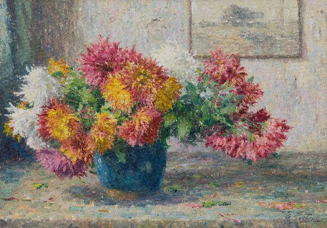 Evert Pieters | Gemberpot met asters, olieverf op doek, 50,1 x 71,1 cm, gesigneerd r.o.