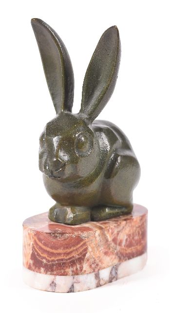 Jorel A.  | Zittend konijntje, brons 9,0 cm