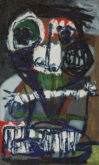 Karel Appel | Le Roi Mage, olieverf op doek, 53,5 x 32,1 cm, gesigneerd l.b. en te dateren 1952-1953