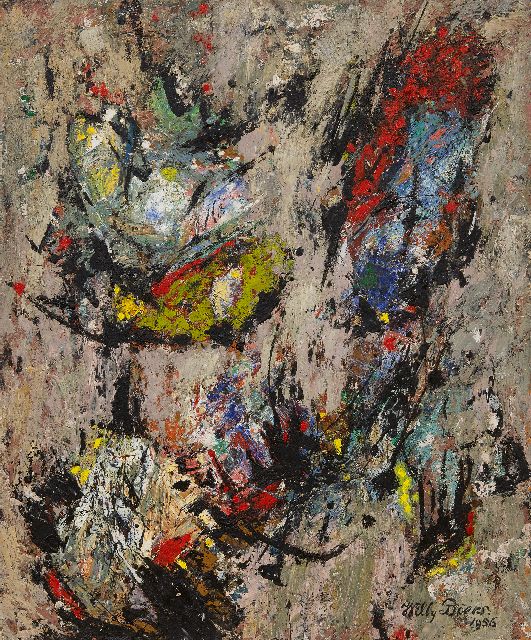 Willy Boers | Zonder titel, olieverf op board, 60,0 x 50,0 cm, gesigneerd r.o. en gedateerd 1956