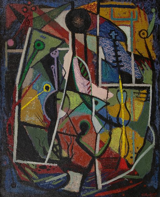 Willy Boers | Désir potentiel/Potentieel verlangen, olieverf op doek, 75,3 x 60,0 cm, gesigneerd r.o. en gedateerd 1948