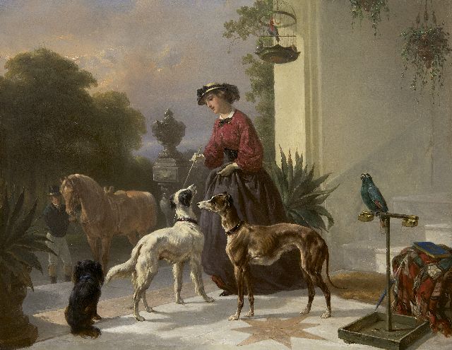 Wouterus Verschuur | Na de rit, olieverf op paneel, 34,5 x 45,0 cm, gesigneerd r.o.