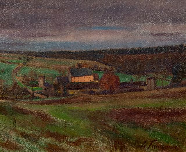 Henri Le Fauconnier | Landschap Grosrouvres, Frankrijk, olieverf op doek, 60,1 x 73,4 cm, gesigneerd r.o. en verso en verso gedateerd 1939