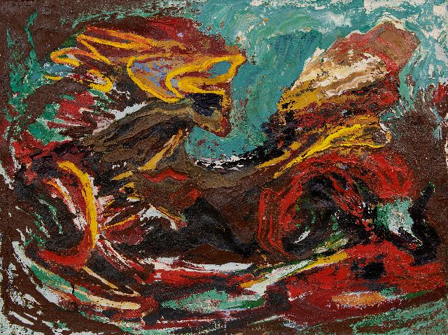 Frieda Hunziker | Golf, olieverf op doek, 75,2 x 100,2 cm, gesigneerd verso met initialen en te dateren ca. 1964