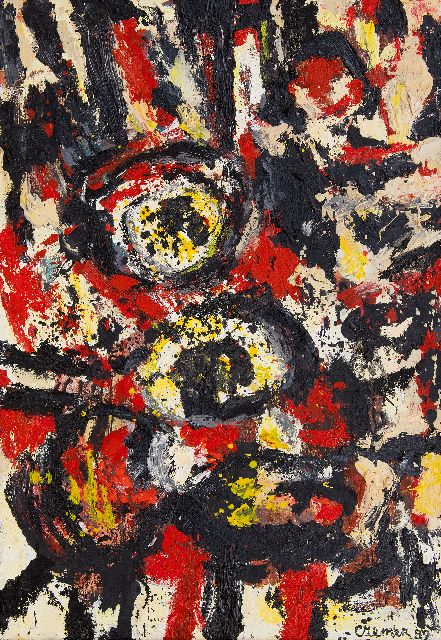 Cremer J.  | Zonder titel, olieverf op doek 65,2 x 45,1 cm, gesigneerd r.o. en gedateerd '59  VERKOCHT