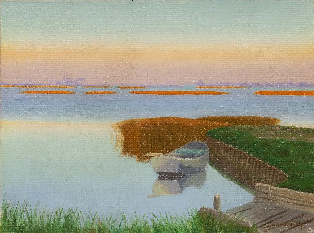 Smorenberg D.  | Zomerdag bij de Loosdrechtse Plassen, olieverf op doek 30,2 x 40,2 cm, gesigneerd r.o.