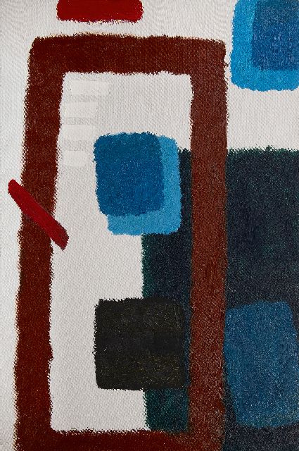 Willem Hussem | Abstracte compositie, olieverf op doek, 150,3 x 100,5 cm, te dateren 1962
