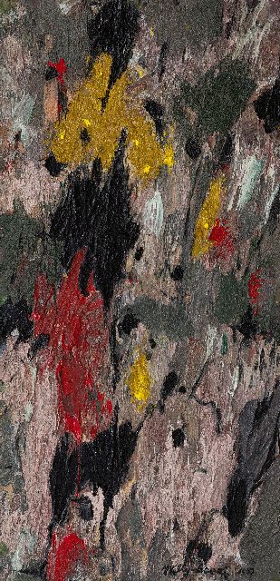 Willy Boers | Stil bewegen, olieverf op masoniet, 61,5 x 29,5 cm, gesigneerd r.o. en gedateerd '57