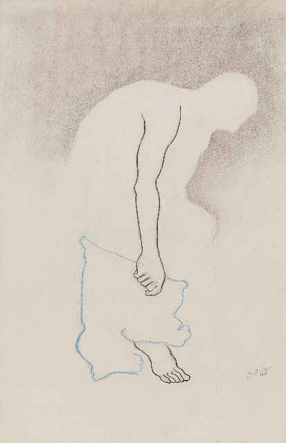 Moesman J.H.  | Zonder titel, houtskool en krijt op papier 56,0 x 37,6 cm, gesigneerd r.o. en gedateerd 1931