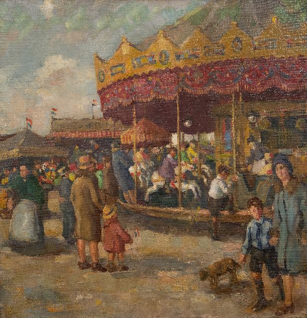 Fresco A.  | Funfair, olieverf op doek 65,5 x 63,5 cm, gesigneerd l.o.