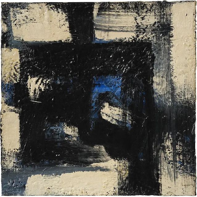 Theo Wolvecamp | Zonder titel, olieverf op doek, 40,0 x 40,0 cm, gesigneerd verso en (foutief) gedateerd '64