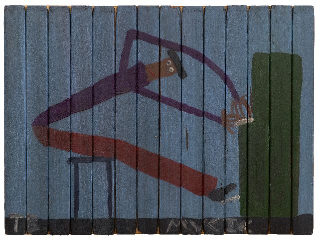 Tim Brown | De pianist, olieverf op hout, 32,9 x 44,3 cm, gesigneerd l.o. en verso met monogram en ca. 1970